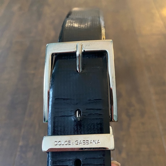 Dolce & Gabbana Black Calf leather Silver metal buckle belt belt - Picture 8 of 14